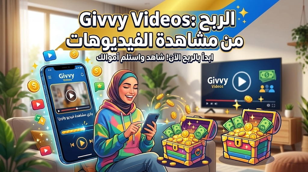 الربح من مشاهدة الفيديوهات Givvy Videos وحقيقة الأرباح