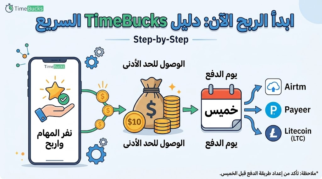كيفية الربح من TimeBucks وسحب الأرباح